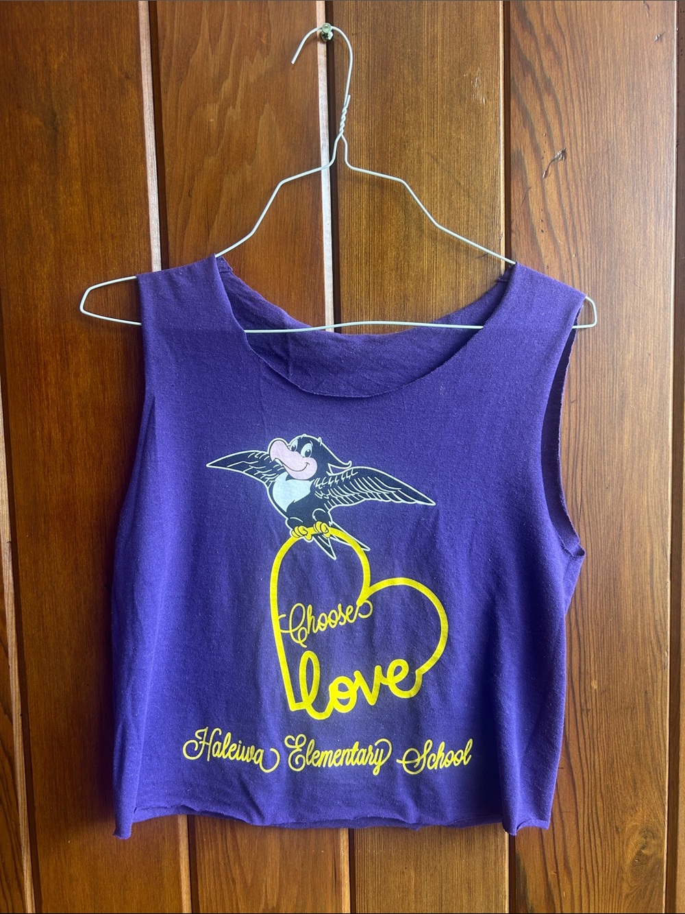 Purple 'Choose Love' Cutoff Tank Top